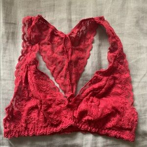 Victoria’s Secret Red Lace Razor-back Bralette Size XS